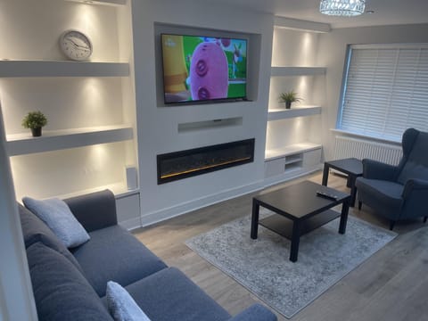 House | Living area | TV, fireplace