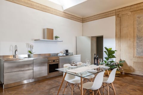 Dining room and kitchen