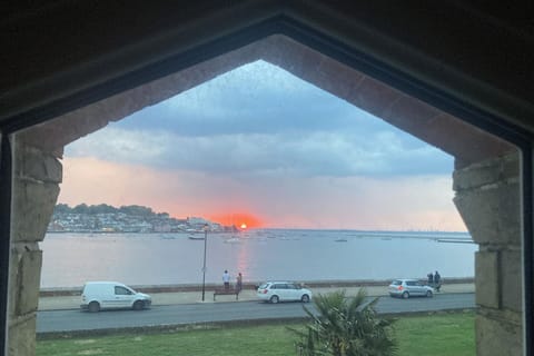 Sunset view from this cosy double bedroom