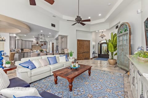 House, Multiple Beds, Pool Access, Mountain View (Recker #73 Mesa) | Living area | Fireplace, MP3 dock