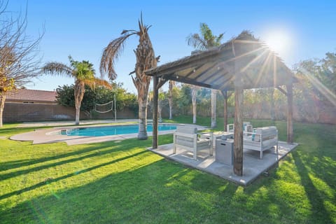 Gather around the firepit with the outdoor seating