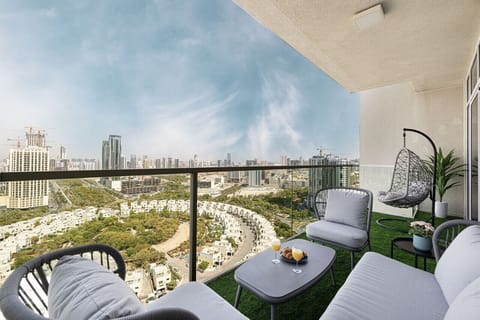 Private balcony with city views