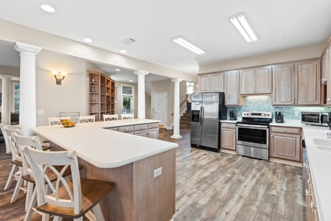 kitchen with bar seating