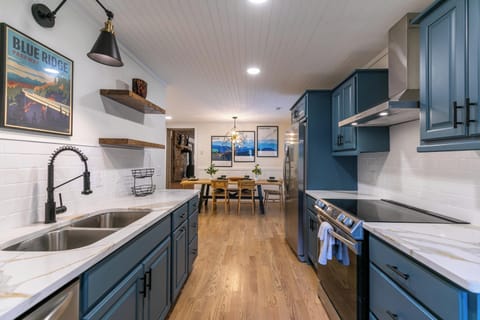 The stocked kitchen provides all you will need to make ever meal together