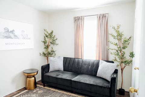 This futon folds out into a full size
