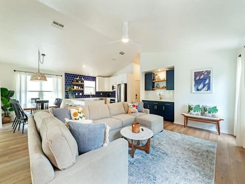 Spacious open-concept living area perfect for family hangs and game nights