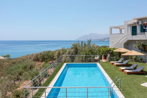 Gallery Apartment,near beach,shared pool, South Crete, birds-eye view of the pool