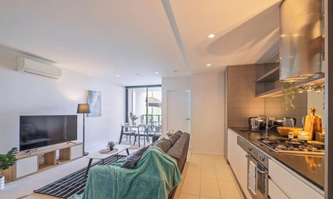 Comfortable living space with sofa bed – available upon request