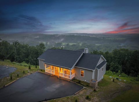 Mountain retreat at twilight with panoramic Shenandoah Valley views
