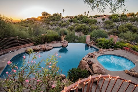 Enjoy an Arizona sunset in our private heated pool and in-ground spa!
