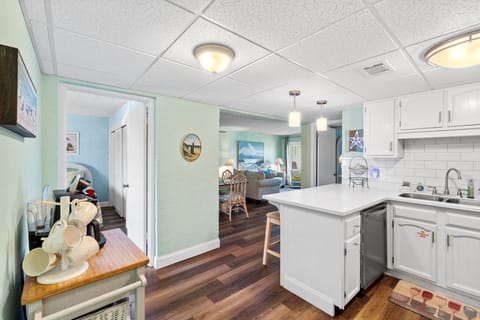 Another kitchen view into the living area