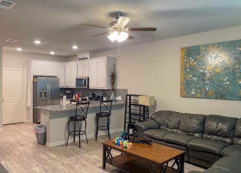 kitchen and living room