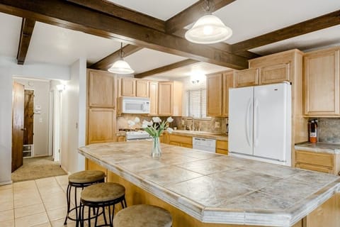 Indoors, Kitchen, Floor, Refrigerator, Furniture