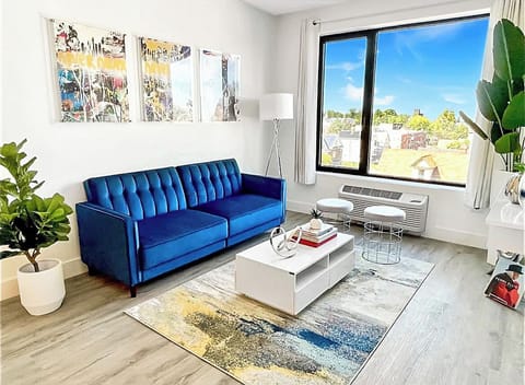 Contemporary Livingroom:
- 65” Smart TV with Roku
- Sleeper Sofa
- City View