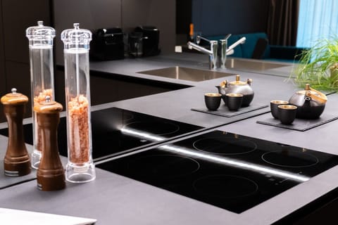 Standard Room | Private kitchen | Fridge, microwave, oven, stovetop