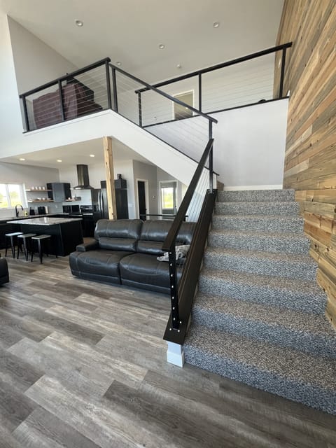 This modern stair case is a view all in itself.