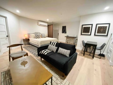 Bright and roomy dining area with an expandable table for extra seating.