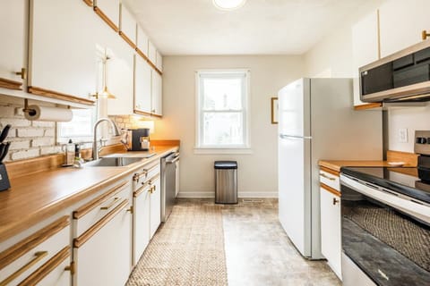 Our kitchen gets the chef’s kiss! With plenty of counter space, brand-new appliances, and everything you need, it’s fully stocked to make cooking a breeze.