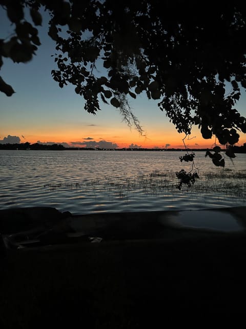 Lakefront property sunset 