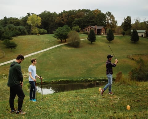 The relaxed golf experience with 4 full sized holes on beautiful land.