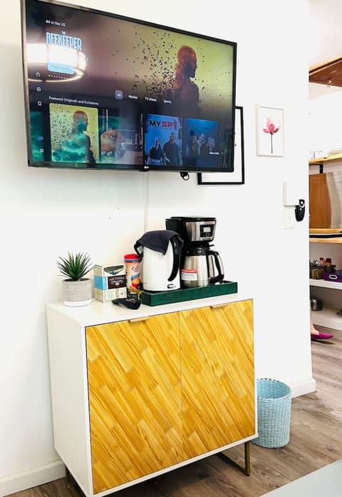 The suite has a 43` smart TV.