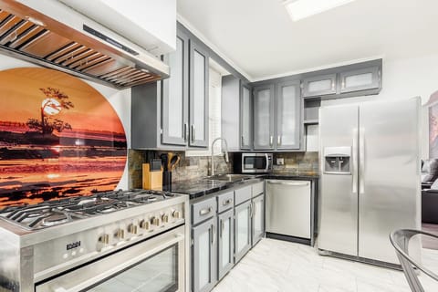 Our kitchen is fully-equipped, with brand new appliances