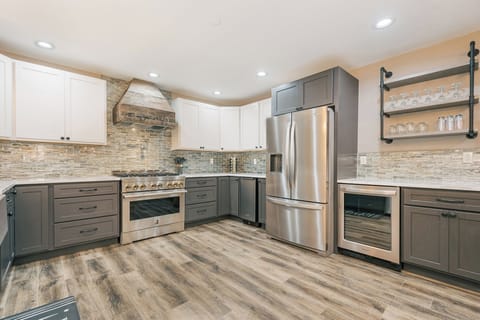 The wine fridge gives you additional space for beverages.