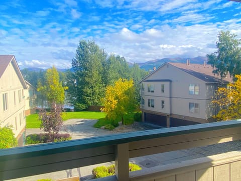 View of Reflection Lake and Chugach Mountains from the deck and living room.