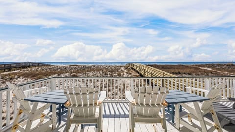 Fernhill by the Sea - - Balcony overlooking the Gulf and the boardwalk leading to the beach.