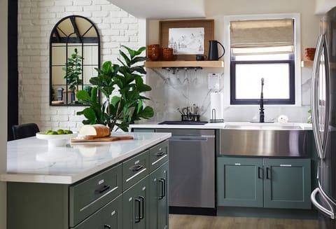 Kitchen with huge chefs sink.