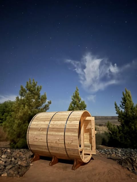 night view of sauna