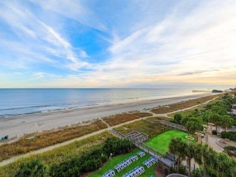Oceanfront Balcony  - Private balcony on the 6th floor overlooking the Atlantic Ocean with views of the shoreline and beach below.