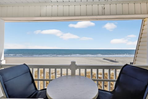 Oceanfront Balcony - Private balcony overlooking the Atlantic Ocean with views of the beach and shoreline.