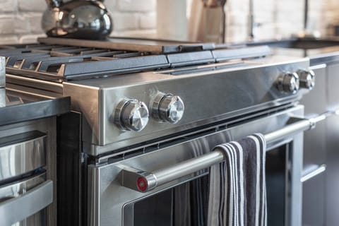 Kitchen features top-of-the-line appliances.