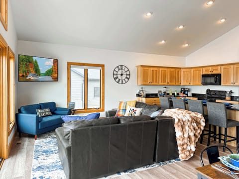 The open concept living room is great for hanging out.