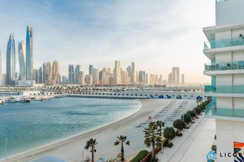 Luxurious beachfront stay with breathtaking city skyline views and direct beach access for a perfect urban escape.