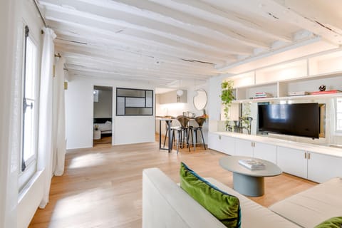 The open-plan living and dining area