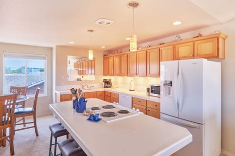 Open kitchen with everything you need to host a family dinner