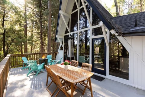 Spacious deck with comfortable outdoor seating — perfect for soaking in the views.