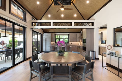 There is plenty of space to dine indoors or outdoors with your guests