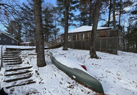 Steps leading up to the cabin