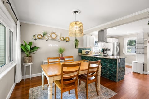 Dining area conveniently located across from the kitchen.