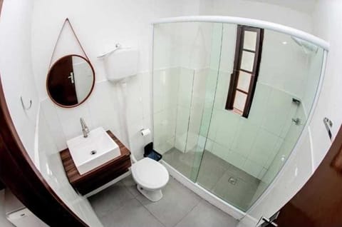 Shower, towels, soap, shampoo