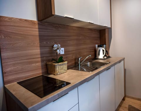 Apartment | Private kitchen | Electric kettle, highchair