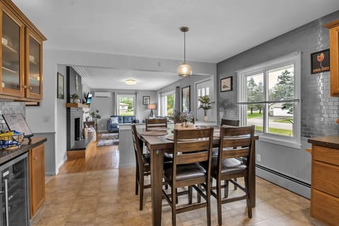 7 wine fridge, open dining to living area