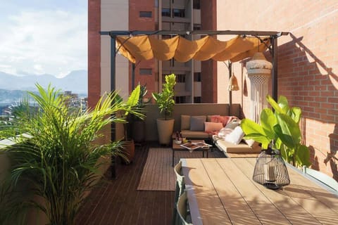 Marvelous Terrace with a View to the West of Medellín and the mountains.