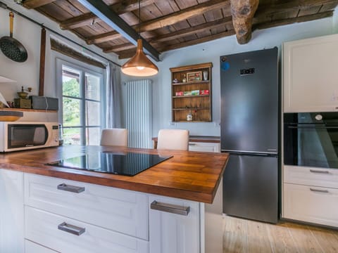 Furniture, Kitchen, Kitchen Appliance, Cabinetry, Countertop, Interior Design, Major Appliance, Flooring, Wood, Home Appliance