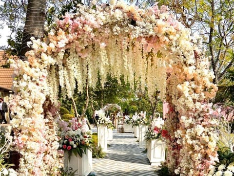 Outdoor wedding area
