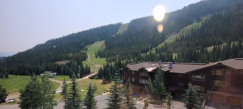 View from the balcony with the ski lift.