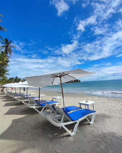Free beach shuttle, sun loungers, beach umbrellas